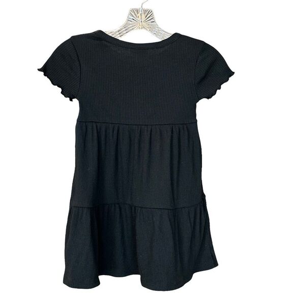 NWT Cat & Jack Girls Ribbed Short Sleeve Dress Black Size XS (4/5) - Picture 2 of 9
